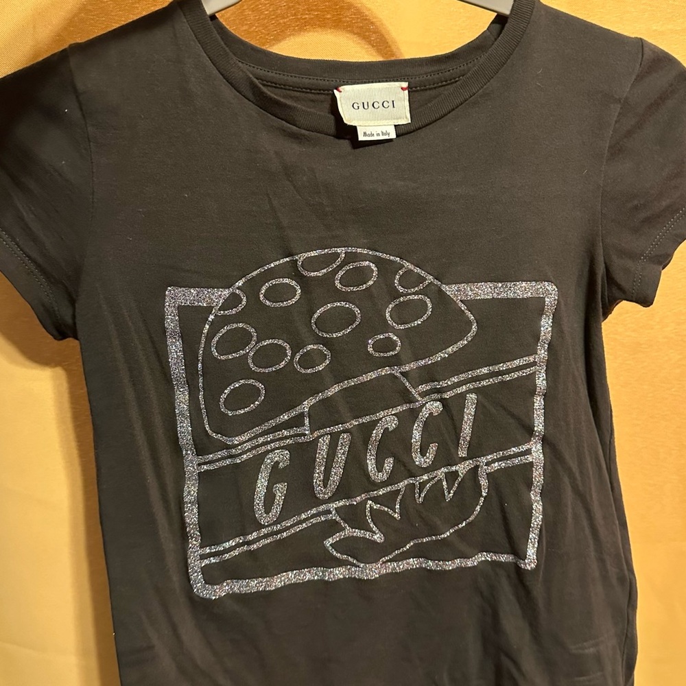 Mushroom Glitter Gucci Tee girls size 8